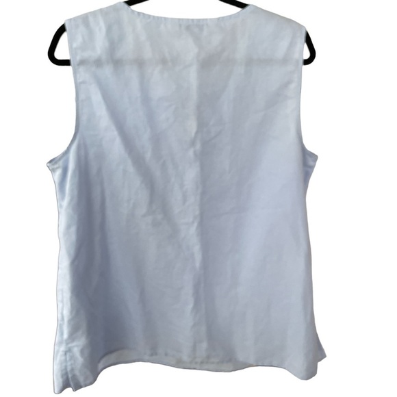 Ellen Tracy Linen Blend Sleeveless Blouse 1X - Picture 3 of 6